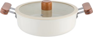 Tornado Ceramic Cooking Pot, 22 cm, Glass Lid - Beige product image 2
