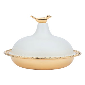 تمرية دائري بغطاء عصفور استيل السيف غاليري، 13x13x7 سم - ذهبي product image 2