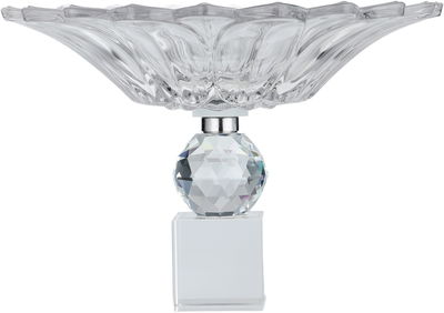 صحن تقديم حلا السيف غاليري، 23x23x16 سم، قاعدة شفاف، منقوش - شفاف product image 3