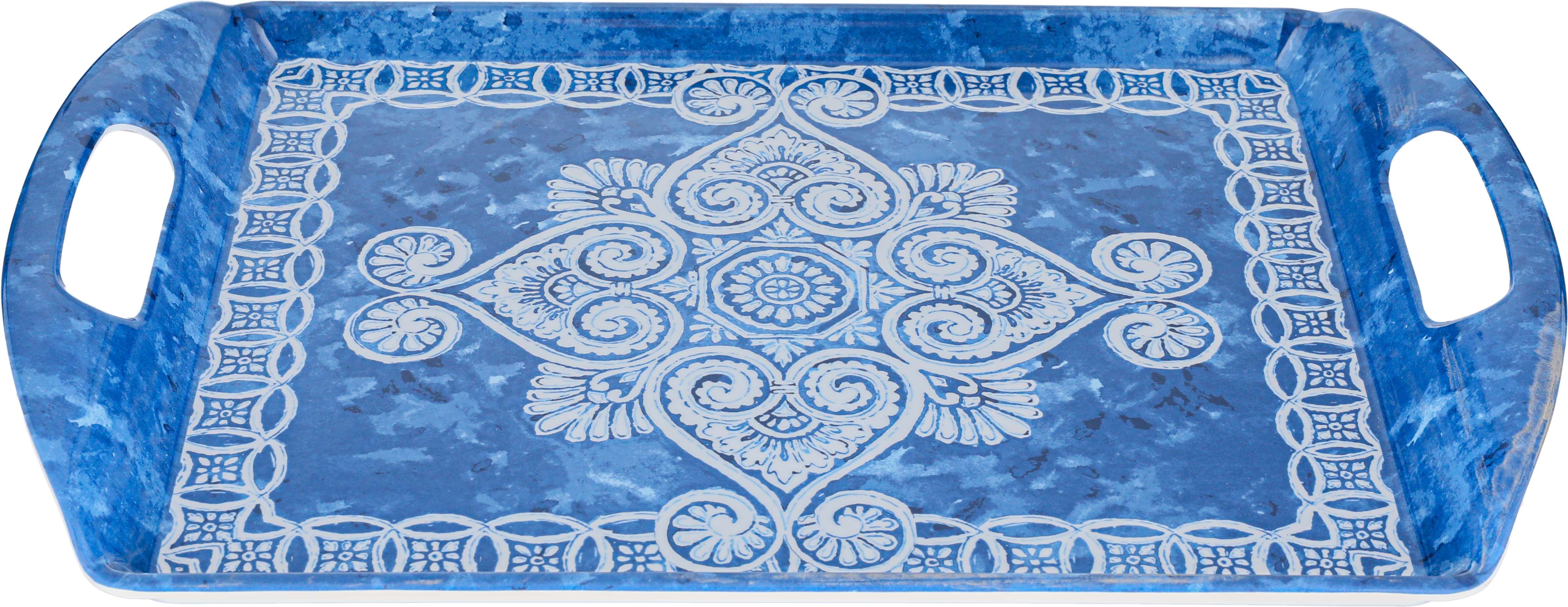 Al Saif Gallery Melamine Serving Tray, 46 x 31 x 2 cm, Rectangle, Embossed - Blue product image