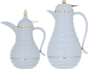 BlancaAl Saif Gallery Thermos Set, 1/0.75 L, Thermal Glass Inner Case - Light Grey product image 2