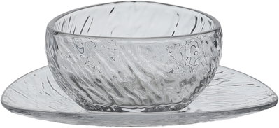 Al Saif Gallery Glass Serving Bowl, 16/10 cm, 2 pieces, Saucer - Clear product image 2