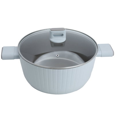 Robust aluminum cookware set with glass lid, 9 pieces - grey product image 5