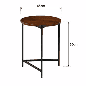 طقم طاولات خشب MDF و معدن، قطعتين - اسود بني product image 2