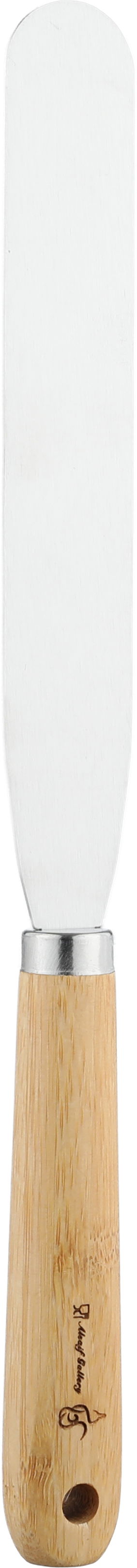 مكشطة كريمة ستانلس ستيل خشب السيف غاليري، يد خشبي، 34x3 سم - فضي خشبي فاتح product image