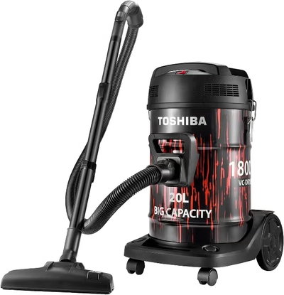 مكنسة برميل كهربائية توشيبا، 1800 واط، 20 لترًا، VC-DR180ABF(R) - أسود أحمر product image 3