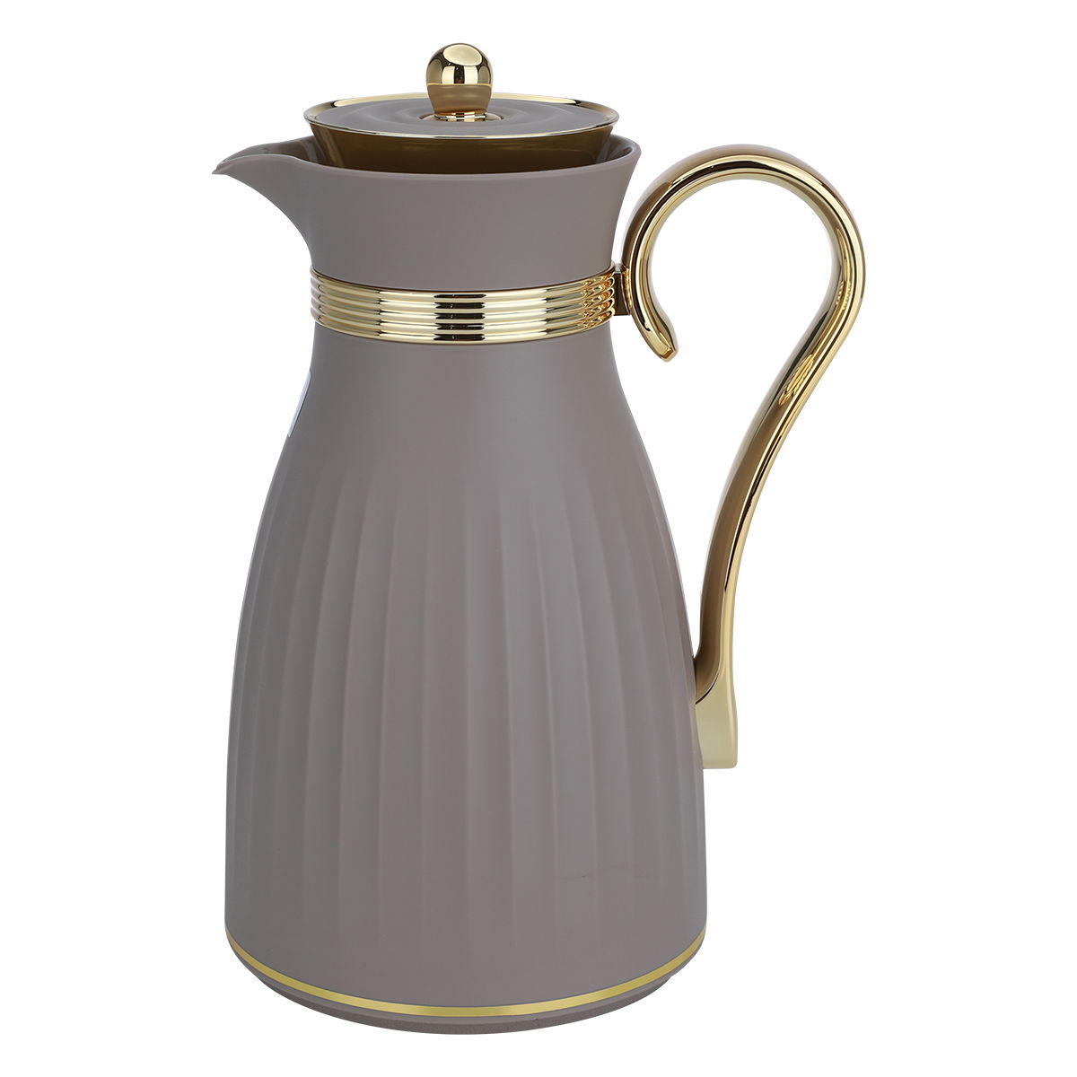 Al Saif Gallery Danat thermos set, 1/0.7 liter, thermal glass inner shell, plastic outer shell - light gray product image 2