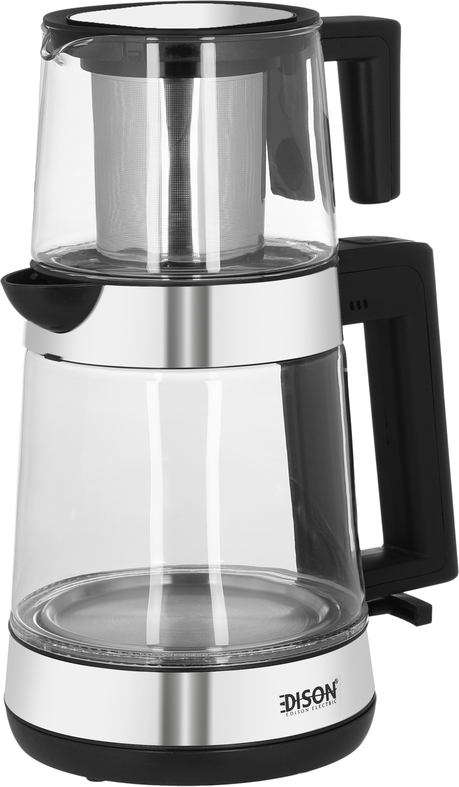 غلاية سماور إديسون، مع إبريق شاي زجاج، 2 لتر / 1.0 لتر، 2200 واط - شفاف product image 5
