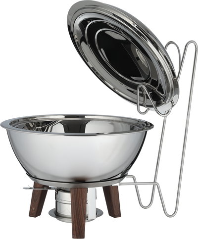 سخان طعام سناء ستانلس استيل سيف بلص، 4 لتر، دائري، معلاق، ارجل خشبية - فضي ذهبي product image 3