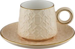 Al Saif Gallery Turkish coffee cup and saucer set, 12 pieces, Islamic design - Beige product image 2