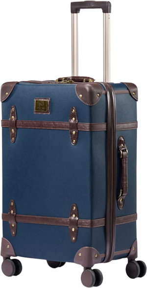 حقيبة سفر جلد صناعي ليمرا، 20 بوصة، 4 عجلات، زاوية 360 درجة، LMA-6081 - ازرق بني product image