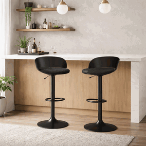 Modern Metal Bar Chair, 65×45×40 Cm, Padded Fabric Base - Black product image 2