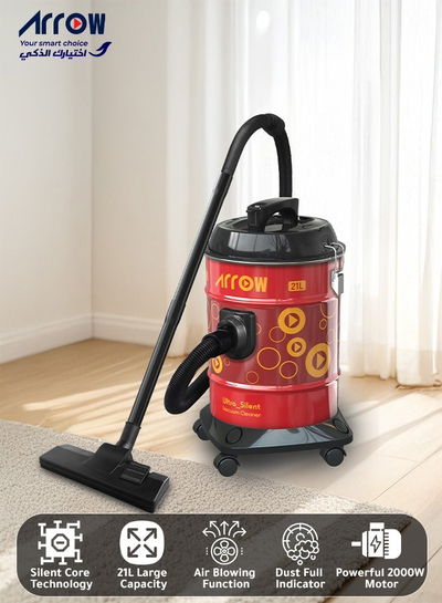 مكنسة برميل ارو، بقوة 2000 واط، 21 لتر، RO-21VSY - احمر اسود product image 3