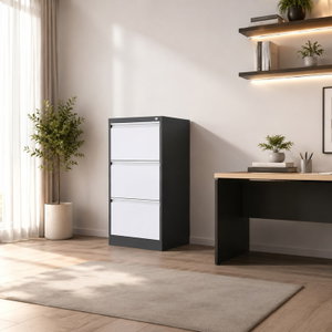 OW-021 Iron drawer organizer, 62×103×45 cm, 3 drawers, deep inside, pull-out design - Grey White product image