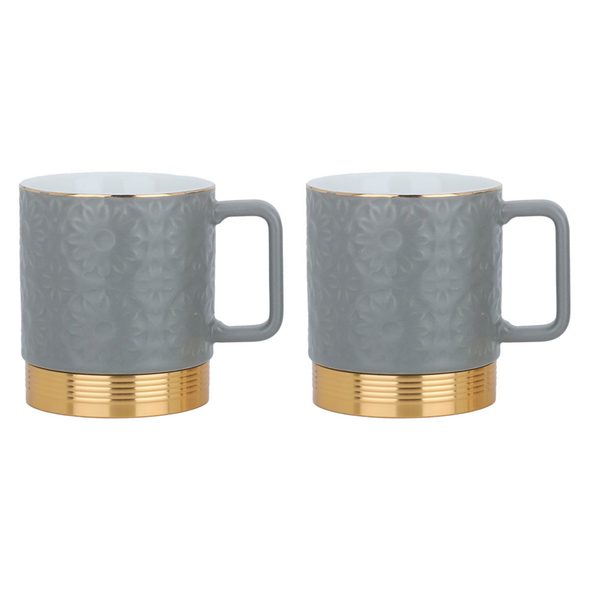 Al Saif Gallery Porcelain Tea Cup Set, Wooded, 2 Pieces - Gray product image