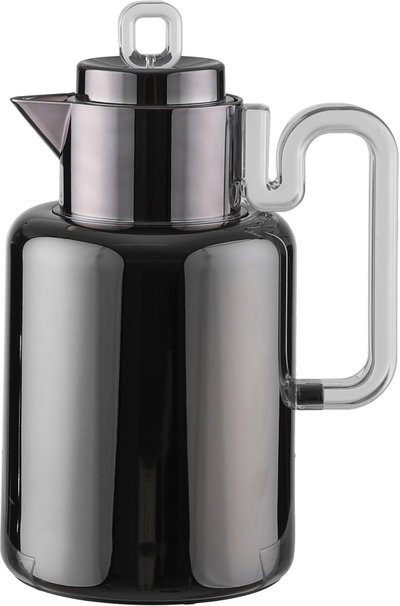 Al Saif Gallery Ronaq Thermos Set, 21 Pieces, 1/0.5 Liter, Teas with Saucers, Coffee Cups, Tray, Transparent Handle - Black product image 4