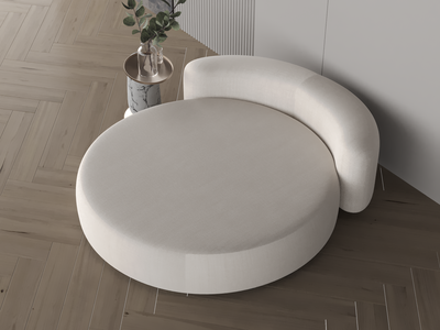 كرسي مودرن خشب سويدي، 90x115x70 سم، قماش شانيل - اوف وايت product image 2