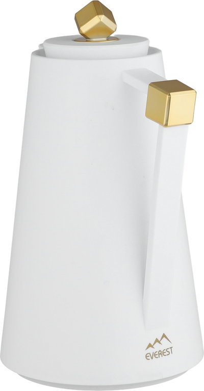 Everest Diamond Plastic Thermos, 1 Liter, Glass Inner Container, Push Button - White Gold product image 3
