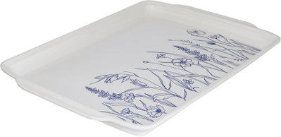 طوفرية تقديم ميلامين سيف بلص، 60x45x4 سم، مستطيلة - ابيض ازرق product image 1