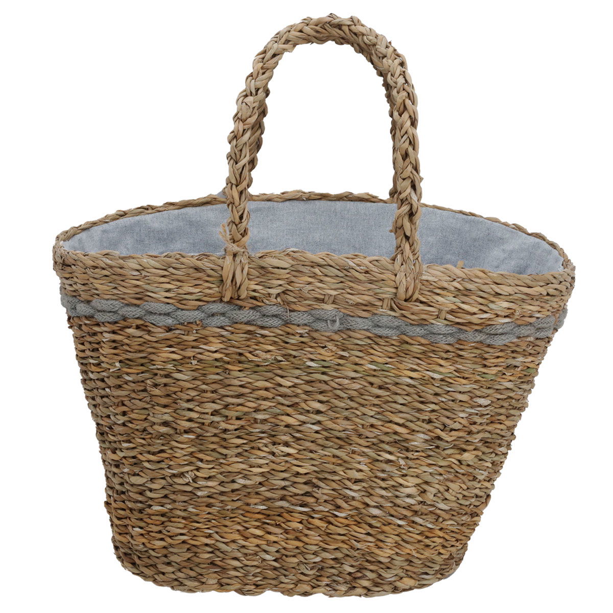 شنطة ترامس خوص السيف غاليري، 44×28 سم - بني رمادي product image