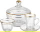طقم تقديم قهوة وشاي زجاج السيف غاليري، 26 قطعة - شفاف product image 1