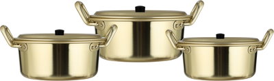 طقم قدور الومنيوم سيف بلص، 6 قطعة، حجم كبير - ذهبي مطفي product image 2