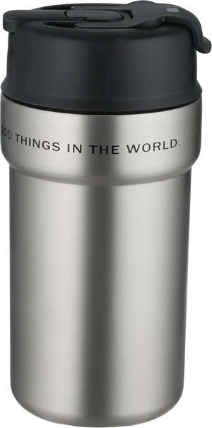 كوب حافظ للحرارة ستانلس استيل السيف غاليري، 550 مل، غطاء بلاستيك - فضي أسود product image 2