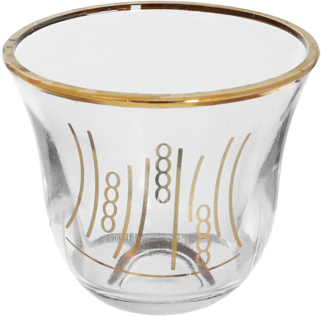ِAl Saif Gallery Salma Glass Tea And Coffee Set, 50 Pieces, Golden Pattern - Transparent product image 3