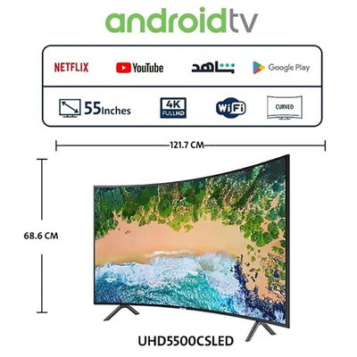 تلفزيون بدون اطار سمارت نيكاي، 55 بوصة، UHD، 4K، اندرويد، UHD5500CSLED - اسود product image 2