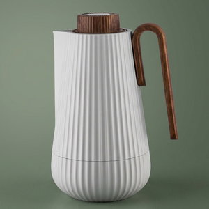 Glory Sumo Thermos, 1 liter, wooden handle, glass interior, pusher - light wood gray product image