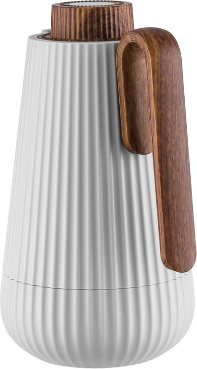 Glory Sumo Thermos, 1 liter, wooden handle, glass interior, pusher - light wood gray product image 3