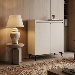 خزانة احذية خشب MDF، 32×80×95 سم، 2 باب - أبيض product image