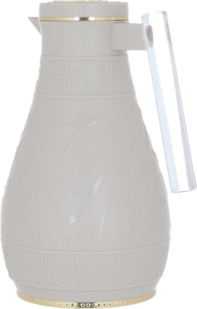 Al Saif Gallery Karam thermos set, 1/0.65 liter, Islamic pattern, thermal glass inner shell, plastic outer shell - light brown product image 5