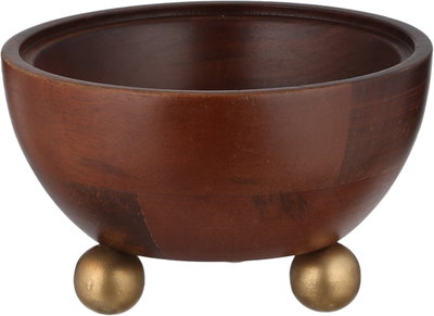 تمرية خشب بغطاء استيل السيف غاليري، 14.5x14.5x16.5 سم، دائري - خشبي ذهبي product image 3