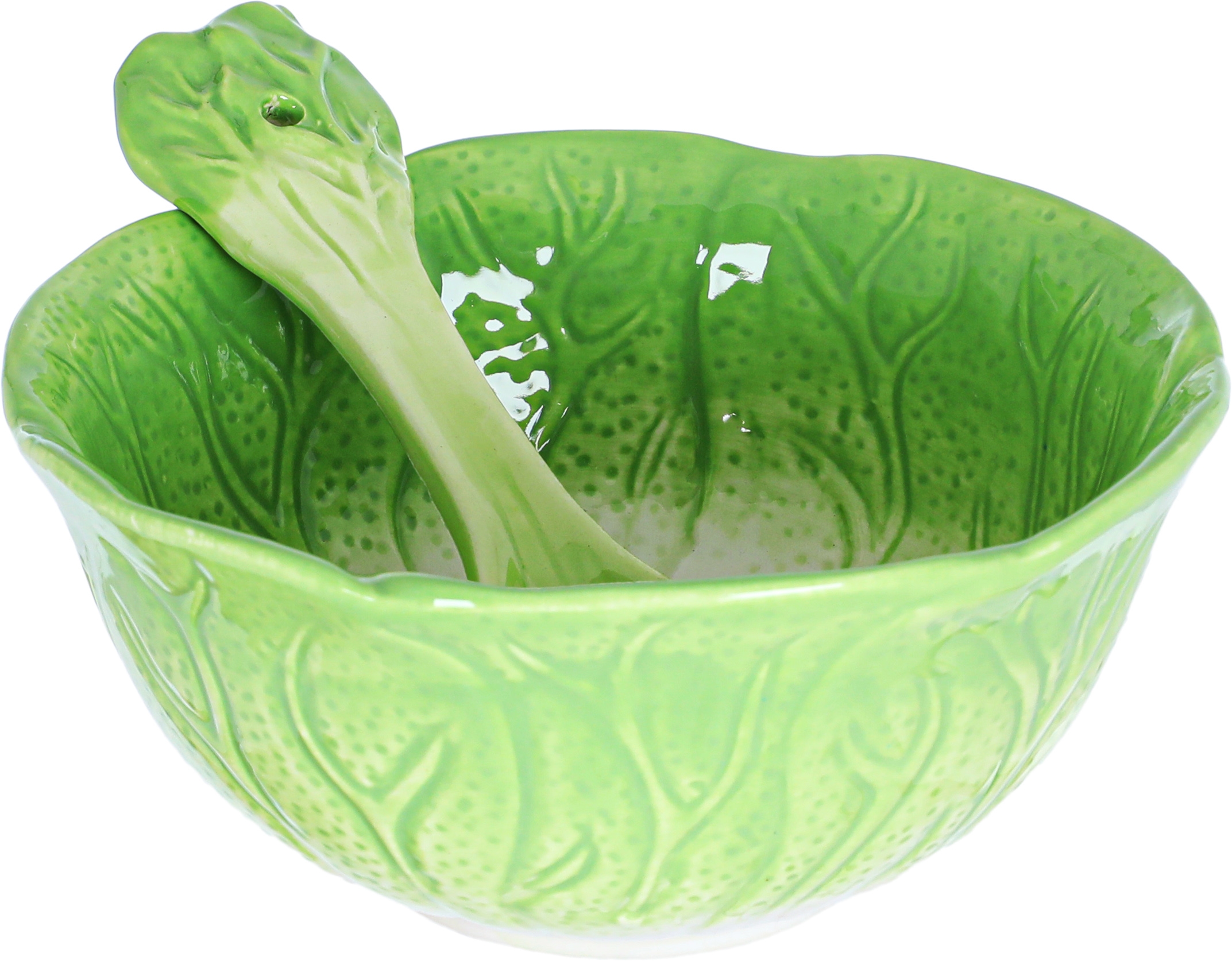 زبدية مع ملعقة بورسلان السيف غاليري، 2 قطع - أخضر product image 3