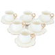 Al Saif Gallery porcelain coffee cup set, with golden font, with saucer, 12 pieces - cream product image 2
