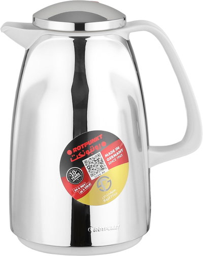 Rotpunkt 225 Thermos, 0.5 Liter, Glass Inner Container, Plastic Outer Body, Self-Service - Silver Gray product image 2