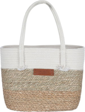 Al Saif Gallery wicker bag, 40 x 17 x 28 cm, handle - beige/white product image 2