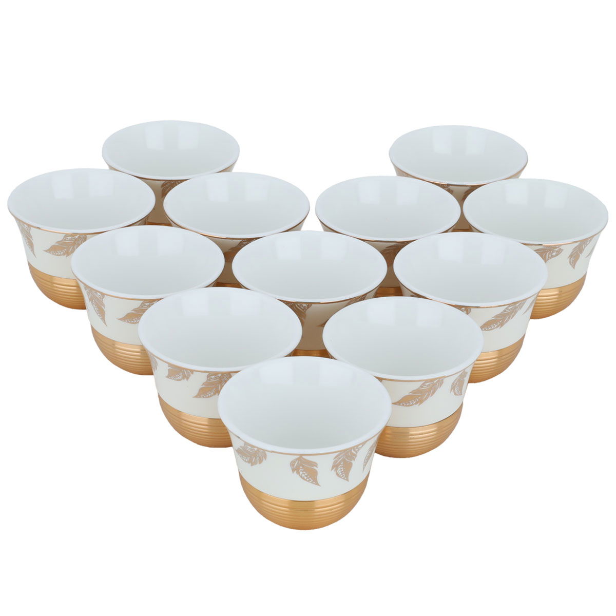 Al Saif Gallery Porcelain Coffee Cup Set, 12 Pieces - gold Beige product image 2