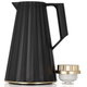 ترمس إليجانس، 1 لتر، حافظة داخلية زجاج، غطاء ذهبي، ضغاط - أسود product image 3