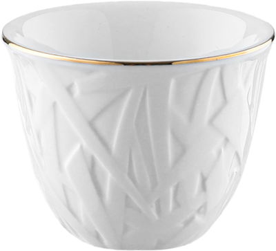 Al Saif Gallery Porcelain Arabic Coffee Cups Set, 12 Pieces, 90 ml, Engraved - White product image 2