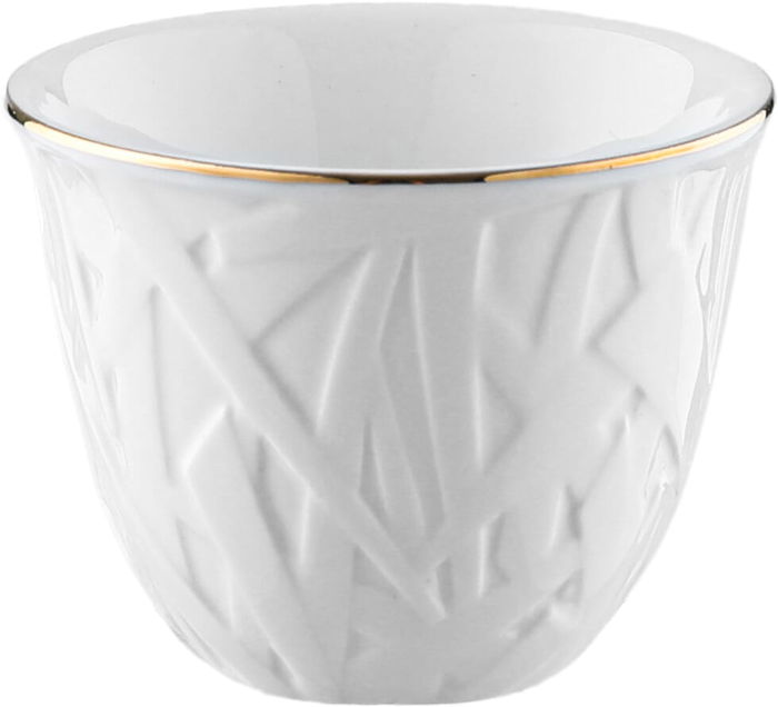 Al Saif Gallery Porcelain Arabic Coffee Cups Set, 12 Pieces, 90 ml, Engraved - White product image 2