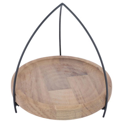 شيال تقديم كيك خشبي السيف غاليري، بحامل أسود - بني product image 2