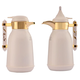 Al Saif Gallery Shahd thermos set, 1 litre, gilded font, marble handle, 2 pieces - white product image 2