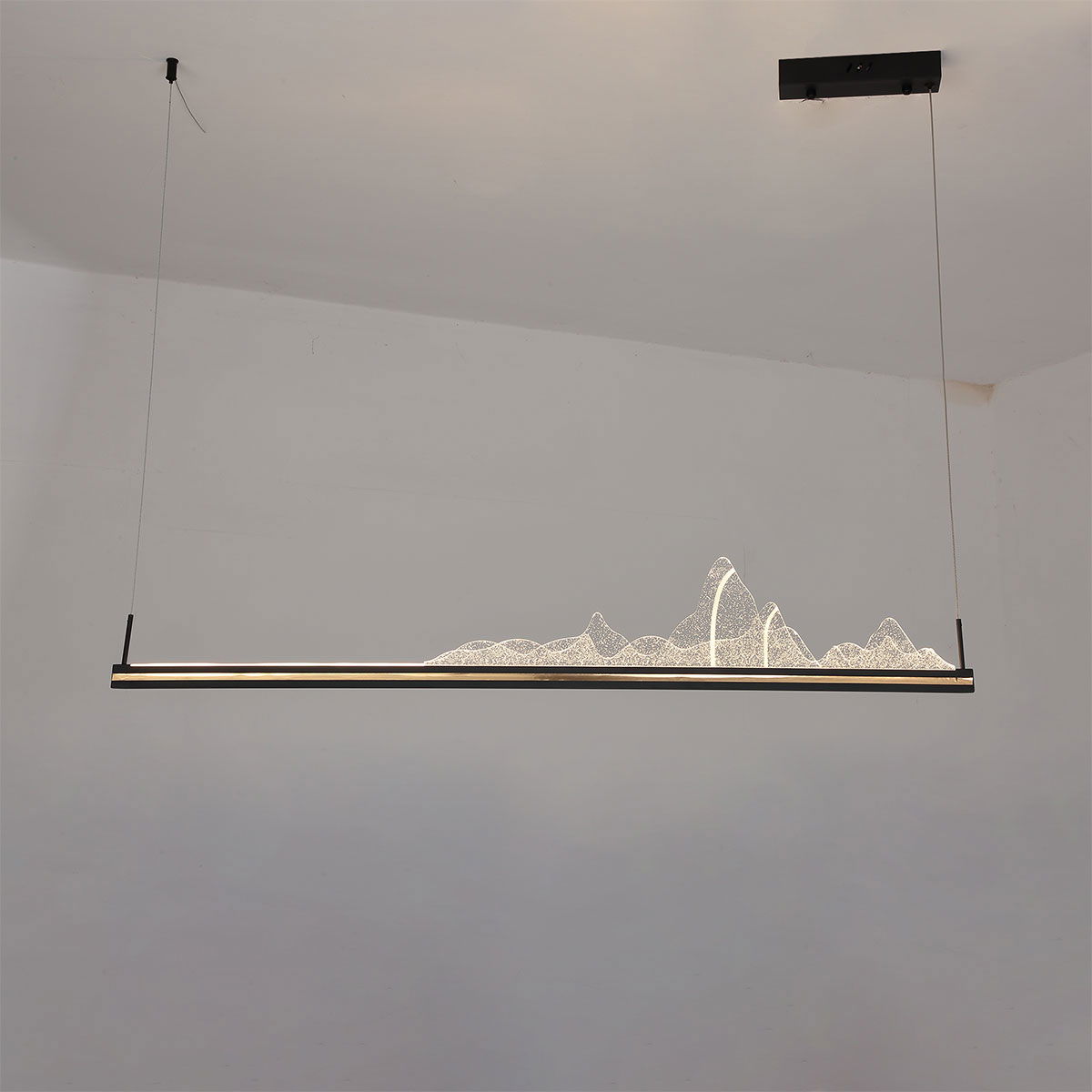 Modern aluminum chandelier from Al Saif Gallery, 100 cm - black product image 1