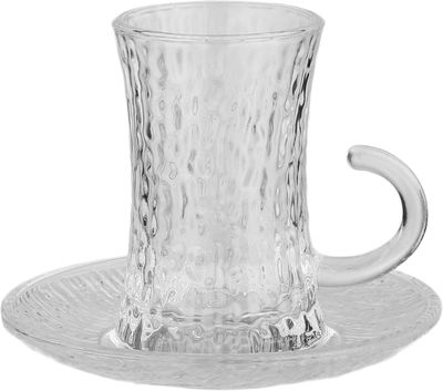 طقم بيالات و فناجين زجاج البيت الذهبي، 36 قطع - شفاف product image 2