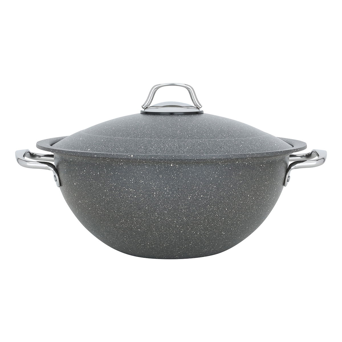 Al Saif Gallery granite pot, 30 cm, deep - silver product image