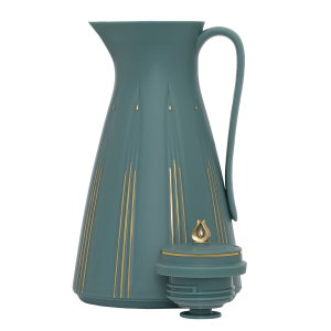 Al Saif Gallery Cady glass thermos, 1 liter, plastic outer shell - golden green product image 2