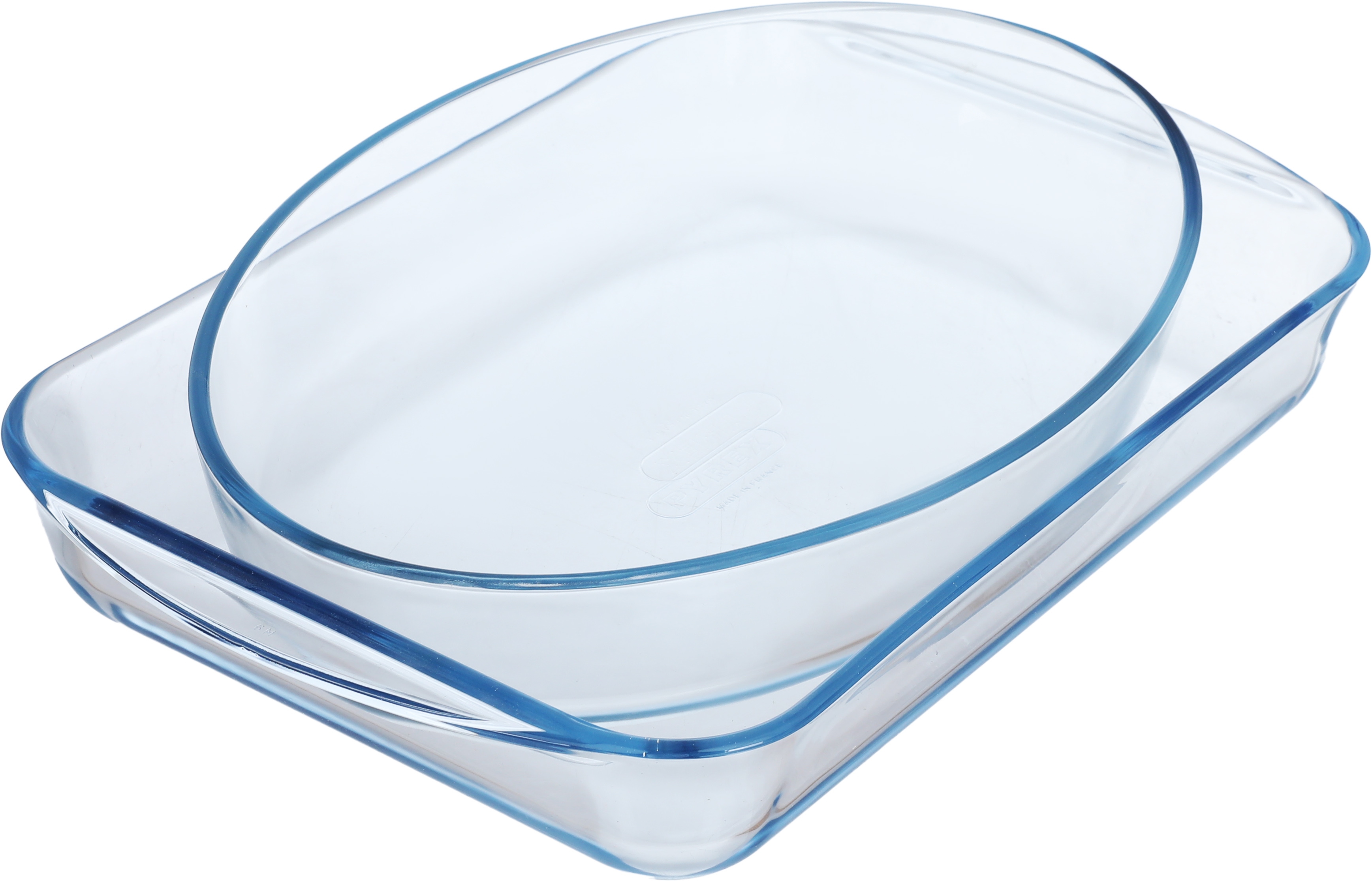 طقم صواني فرن زجاج بايريكس، قطعتين - شفاف product image