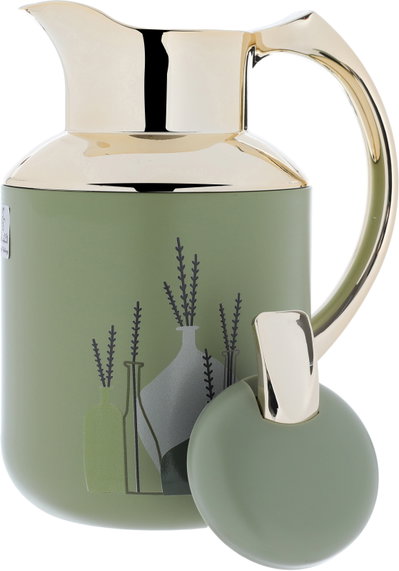 Al Saif Gallery Florya Pro thermos set, 1/0.5 liter, 2 pieces, thermal glass inner container, steel outer shell - light green product image 5